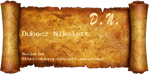 Dubecz Nikolett névjegykártya