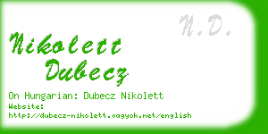 nikolett dubecz business card
